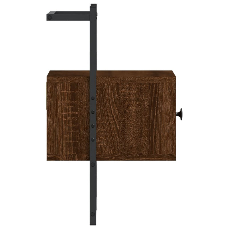 vidaXL 2 db barna tölgy szerelt fa fali éjjeliszekrény 35 x 30 x 51 cm