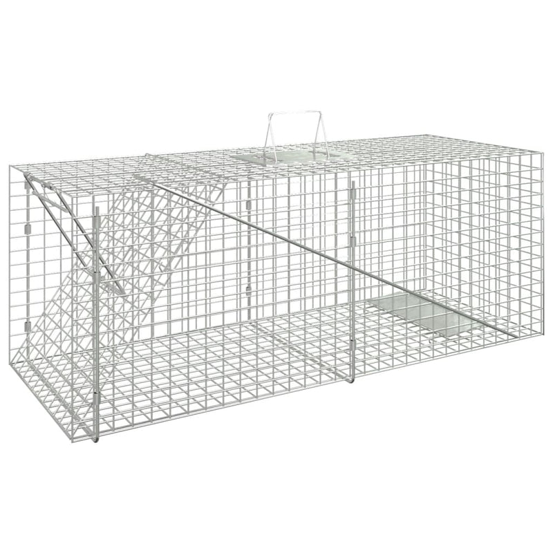 vidaXL horganyzott vas állatcsapda 64,5 x 25 x 26,5 cm