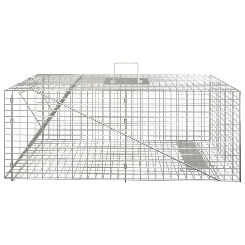 vidaXL horganyzott vas állatcsapda 64,5 x 25 x 26,5 cm