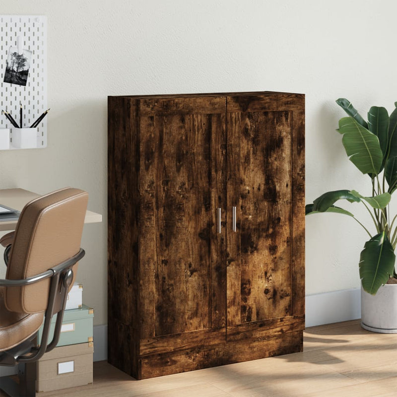 vidaXL füstös tölgy színű szerelt fa könyvszekrény 82,5x30,5x115 cm