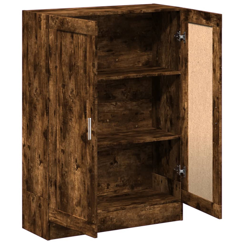 vidaXL füstös tölgy színű szerelt fa könyvszekrény 82,5x30,5x115 cm