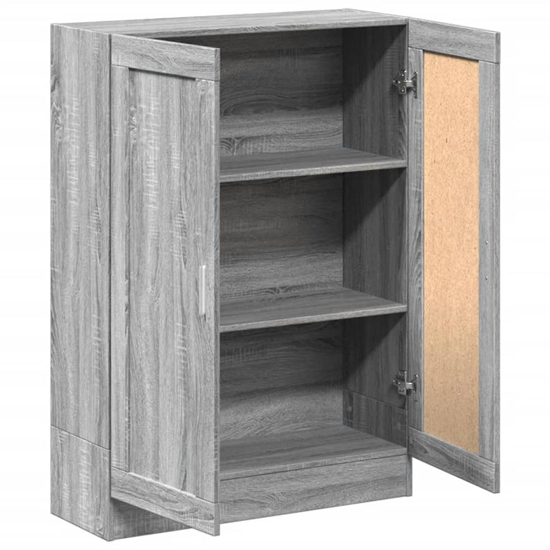 vidaXL szürke sonoma színű szerelt fa könyvszekrény 82,5x30,5x115 cm