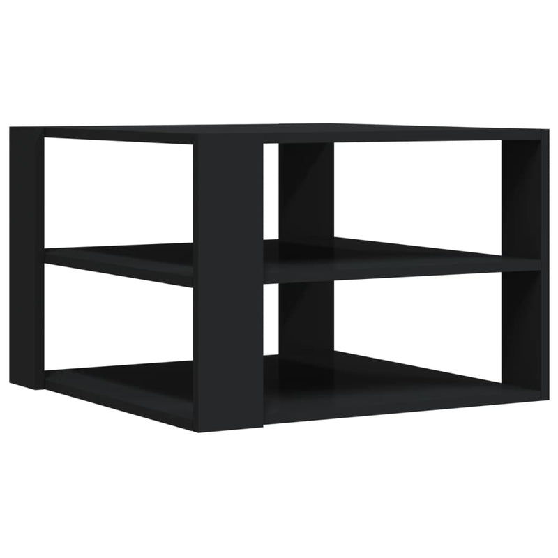 vidaXL fekete szerelt fa dohányzóasztal 59,5 x 59,5 x 40 cm