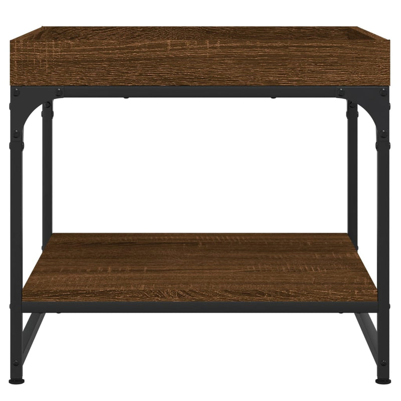 vidaXL barna tölgyszínű szerelt fa dohányzóasztal 49,5x49,5x45 cm