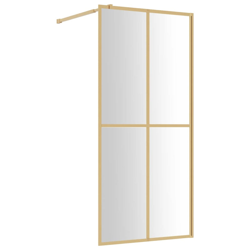 vidaXL aranyszínű zuhanyfal átlátszó ESG üveggel 80 x 195 cm