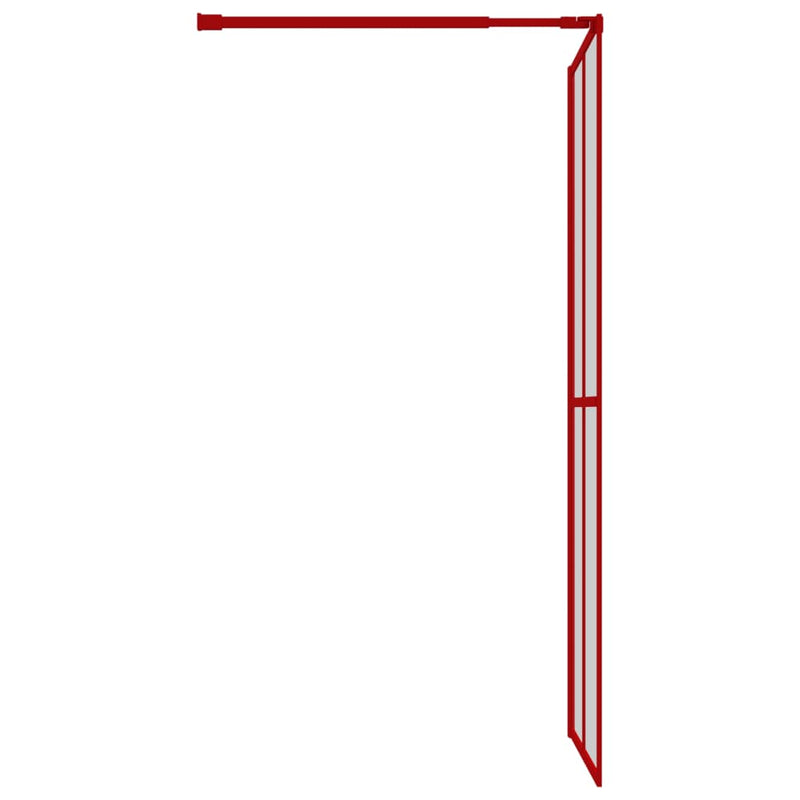 vidaXL piros zuhanyfal átlátszó ESG üveggel 100 x 195 cm