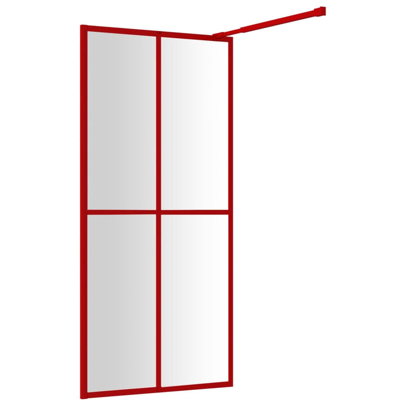 vidaXL piros zuhanyfal átlátszó ESG üveggel 100 x 195 cm