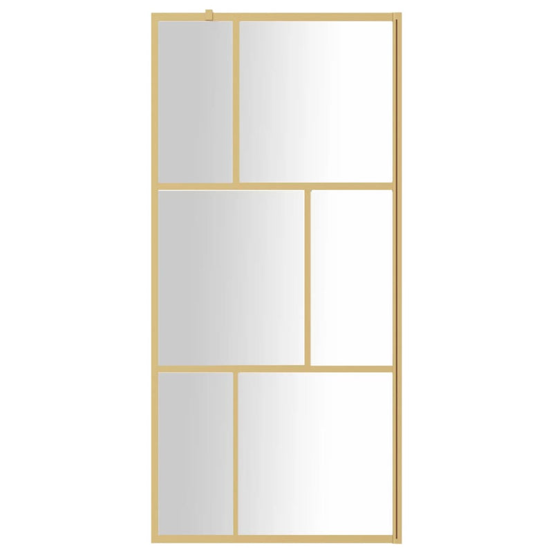 vidaXL aranyszínű zuhanyfal átlátszó ESG üveggel 90 x 195 cm