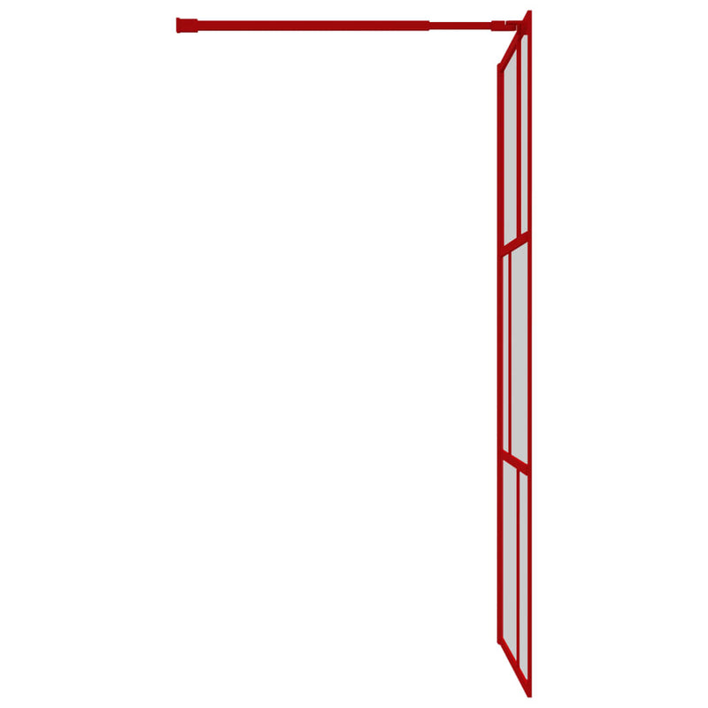 vidaXL piros zuhanyfal átlátszó ESG üveggel 100 x 195 cm