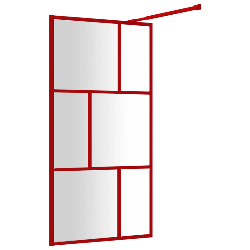 vidaXL piros zuhanyfal átlátszó ESG üveggel 100 x 195 cm
