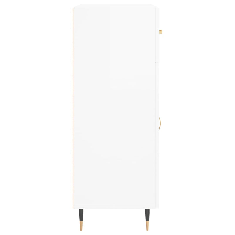 vidaXL magasfényű fehér szerelt fa tálalószekrény 69,5 x 34 x 90 cm