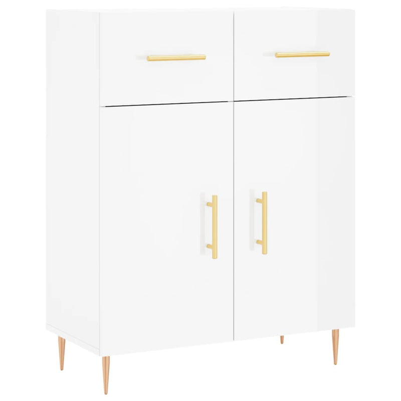 vidaXL magasfényű fehér szerelt fa tálalószekrény 69,5 x 34 x 90 cm