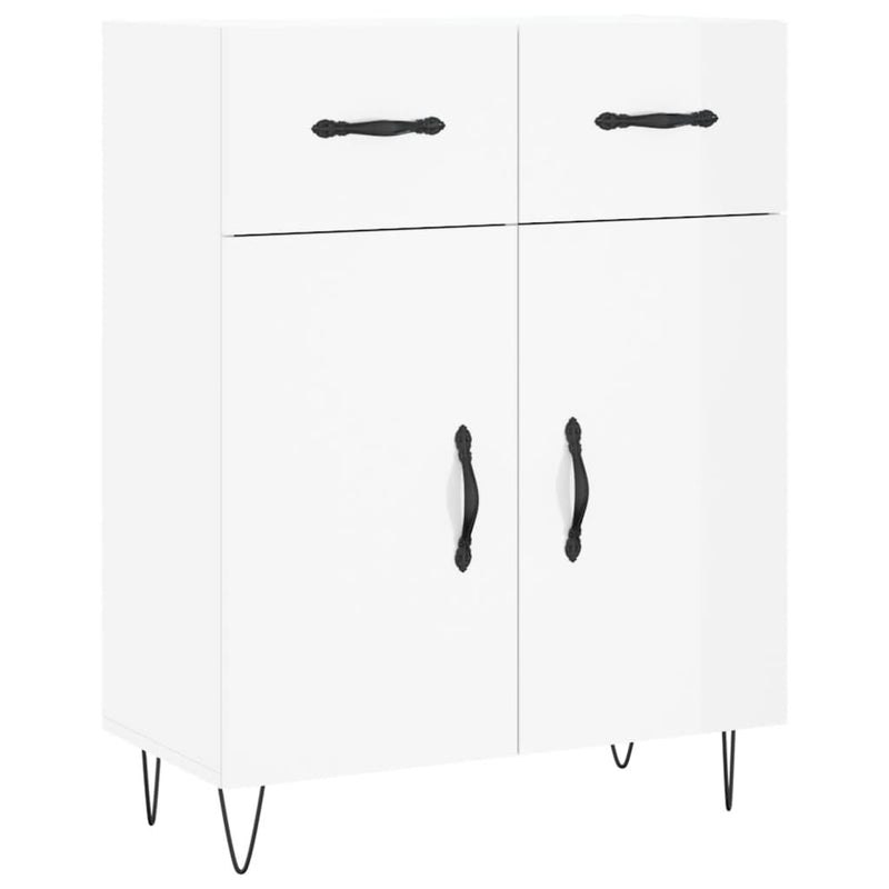 vidaXL magasfényű fehér szerelt fa tálalószekrény 69,5 x 34 x 90 cm