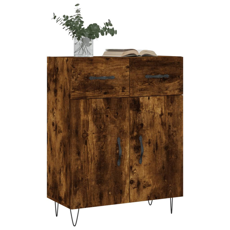 vidaXL füstös tölgy színű szerelt fa tálalószekrény 69,5 x 34 x 90 cm