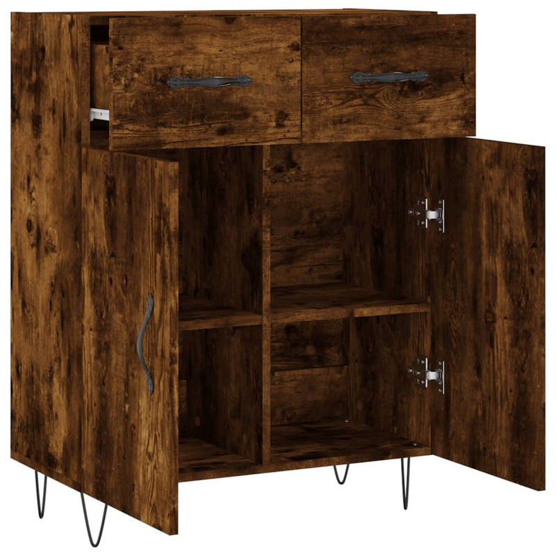 vidaXL füstös tölgy színű szerelt fa tálalószekrény 69,5 x 34 x 90 cm