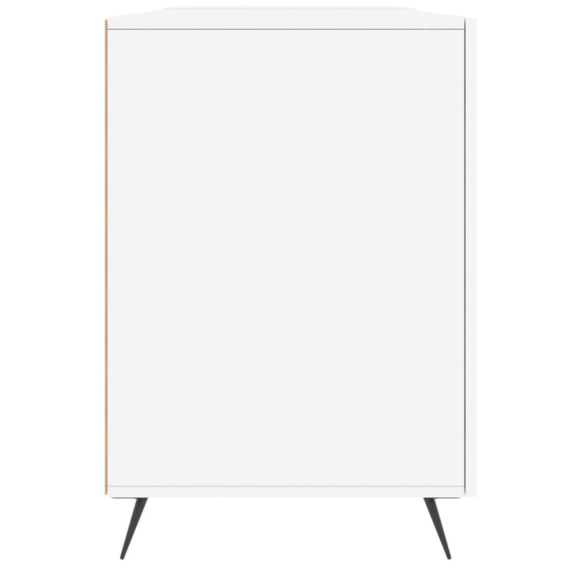 vidaXL magasfényű fehér színű szerelt fa íróasztal 140 x 50 x 75 cm