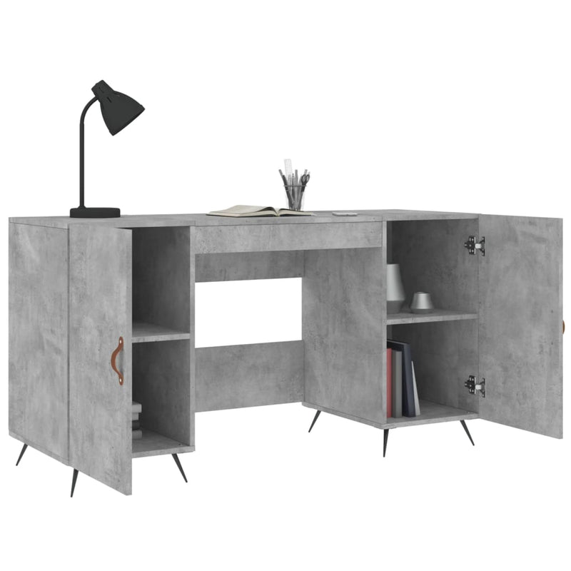 vidaXL betonszürke szerelt fa íróasztal 140 x 50 x 75 cm