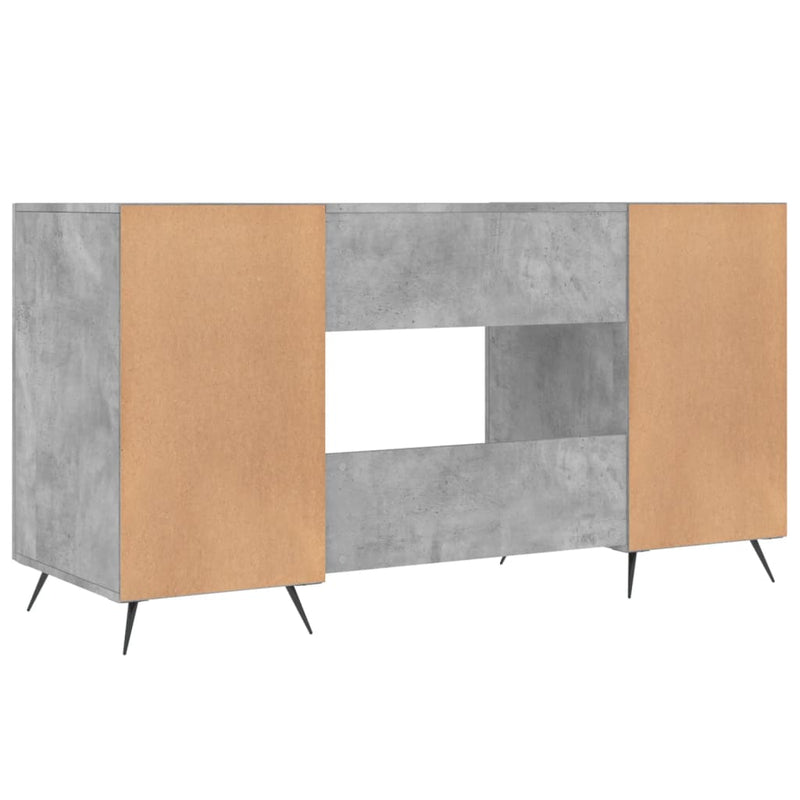 vidaXL betonszürke szerelt fa íróasztal 140 x 50 x 75 cm