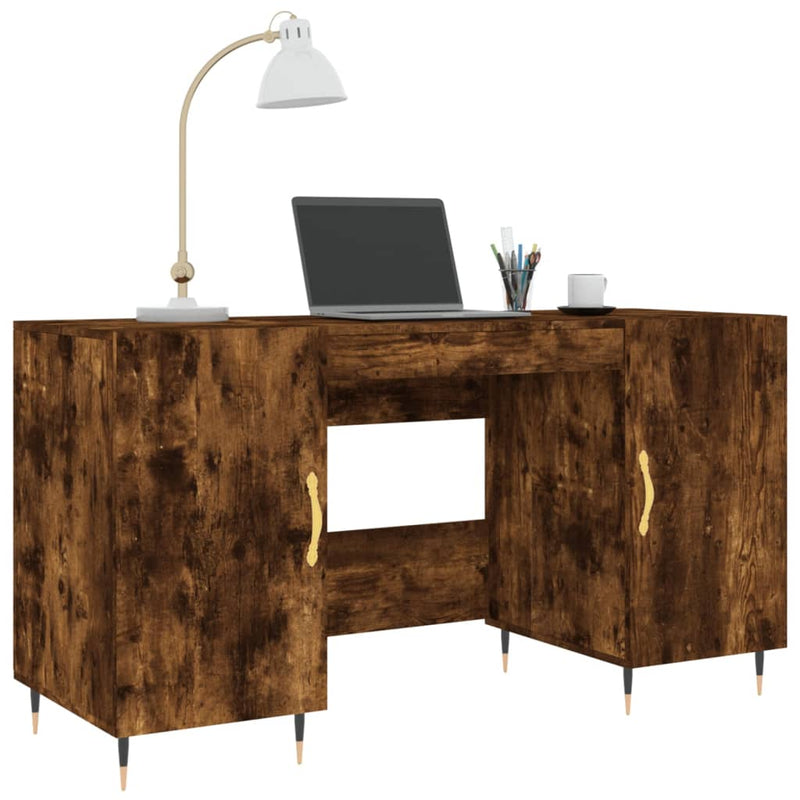 vidaXL füstös tölgy színű szerelt fa íróasztal 140x50x75 cm