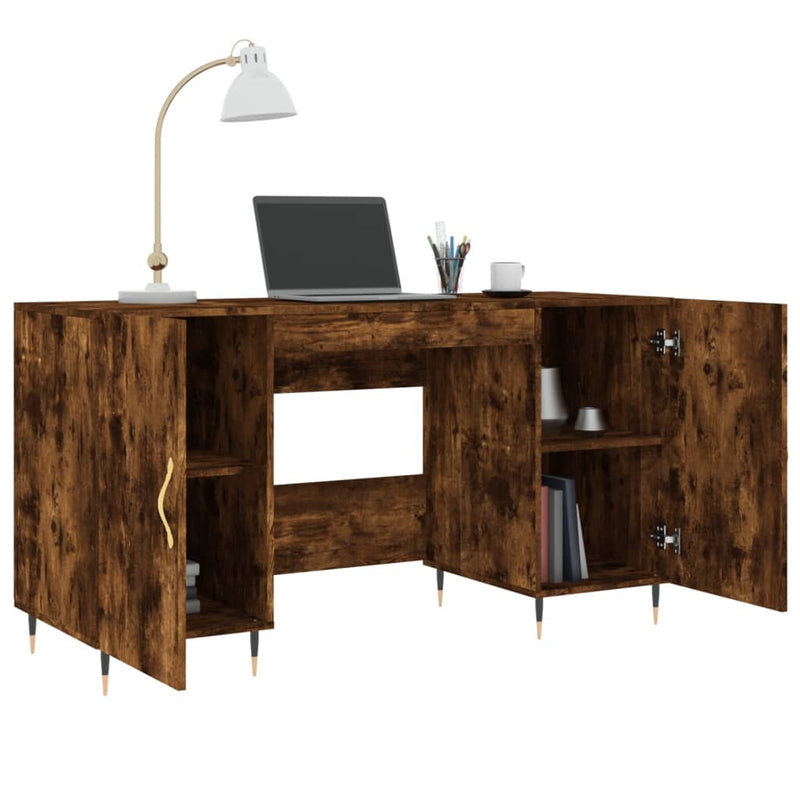 vidaXL füstös tölgy színű szerelt fa íróasztal 140x50x75 cm