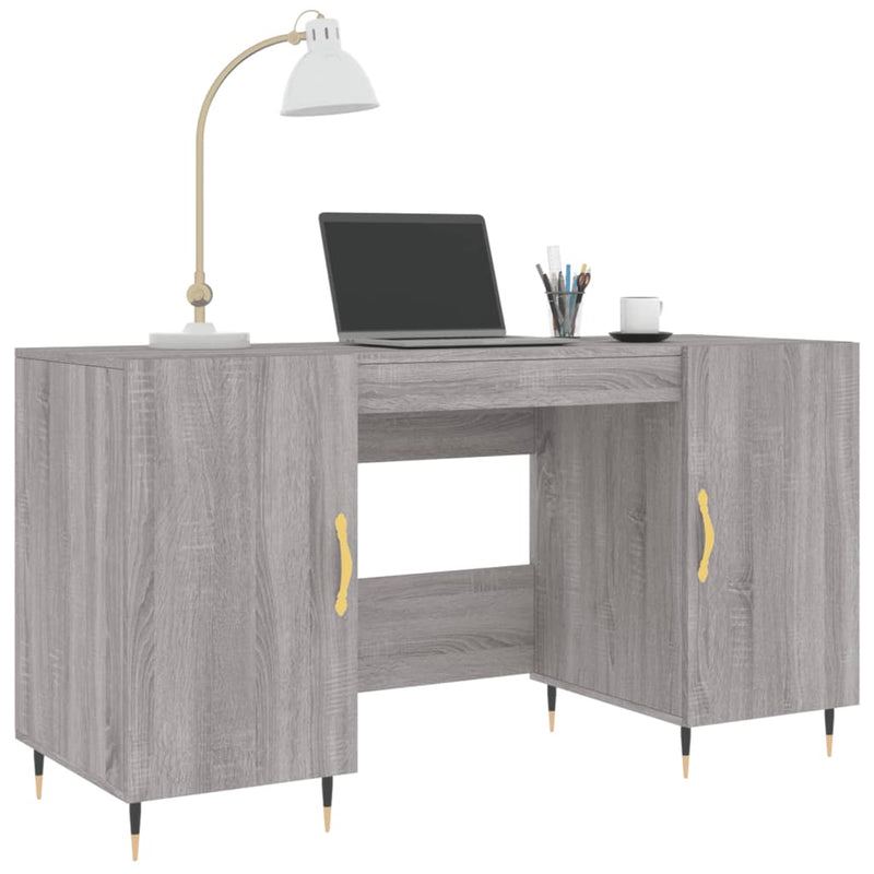 vidaXL szürke sonoma színű szerelt fa íróasztal 140x50x75 cm