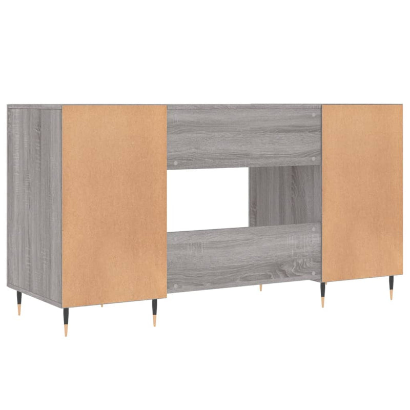 vidaXL szürke sonoma színű szerelt fa íróasztal 140x50x75 cm