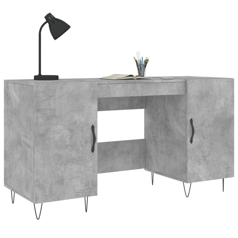 vidaXL betonszürke szerelt fa íróasztal 140 x 50 x 75 cm