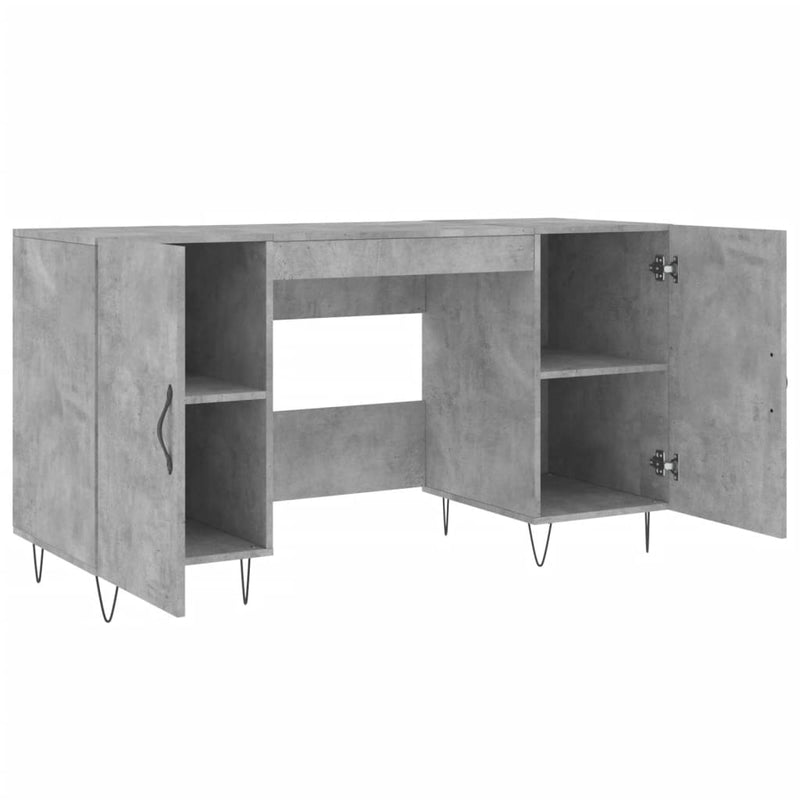 vidaXL betonszürke szerelt fa íróasztal 140 x 50 x 75 cm