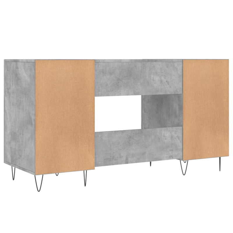 vidaXL betonszürke szerelt fa íróasztal 140 x 50 x 75 cm