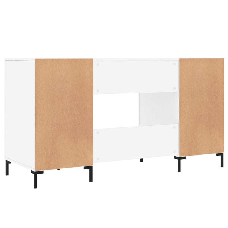 vidaXL magasfényű fehér színű szerelt fa íróasztal 140 x 50 x 75 cm