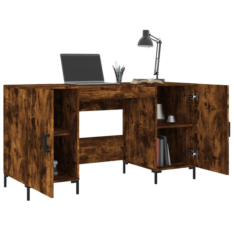 vidaXL füstös tölgy színű szerelt fa íróasztal 140x50x75 cm