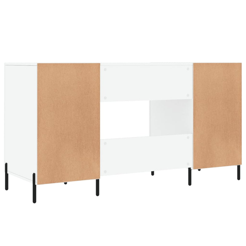vidaXL magasfényű fehér színű szerelt fa íróasztal 140 x 50 x 75 cm