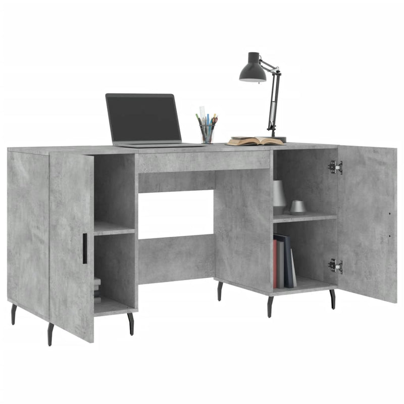 vidaXL betonszürke szerelt fa íróasztal 140 x 50 x 75 cm