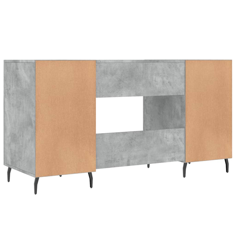 vidaXL betonszürke szerelt fa íróasztal 140 x 50 x 75 cm