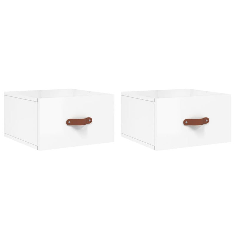 vidaXL 2 db magasfényű fehér fali éjjeliszekrény 35x35x20 cm
