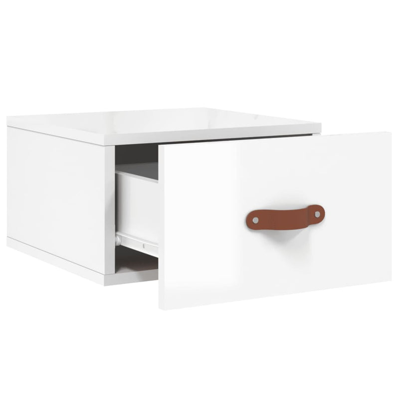 vidaXL 2 db magasfényű fehér fali éjjeliszekrény 35x35x20 cm