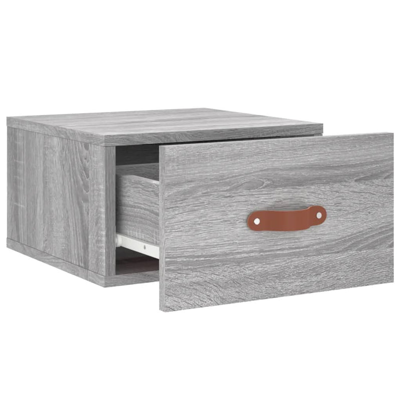 vidaXL 2 db szürke sonoma falra szerelhető éjjeliszekrény 35x35x20 cm