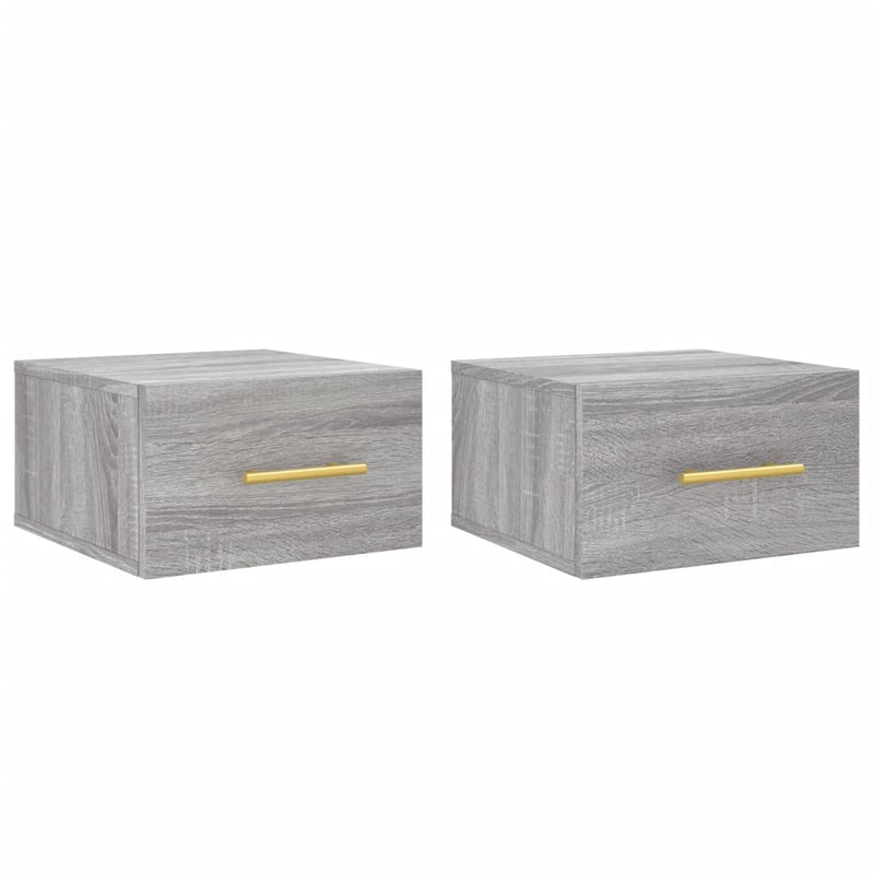 vidaXL 2 db szürke sonoma falra szerelhető éjjeliszekrény 35x35x20 cm