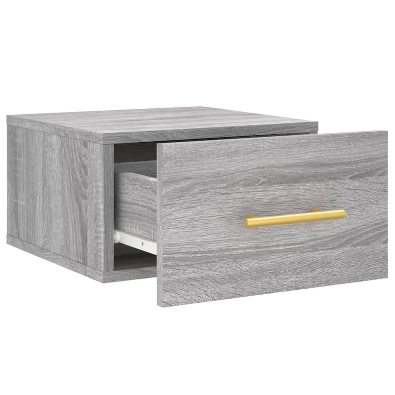 vidaXL 2 db szürke sonoma falra szerelhető éjjeliszekrény 35x35x20 cm