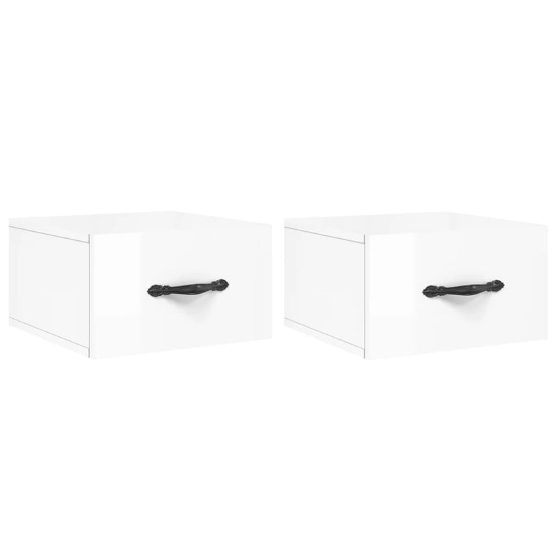 vidaXL 2 db magasfényű fehér fali éjjeliszekrény 35x35x20 cm