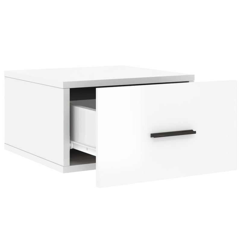 vidaXL 2 db magasfényű fehér fali éjjeliszekrény 35x35x20 cm