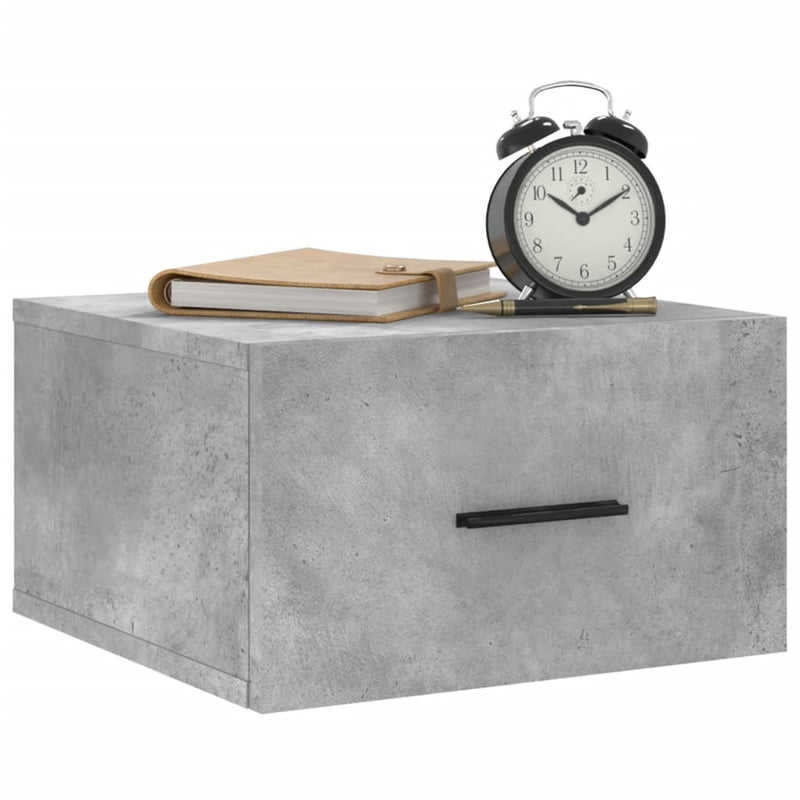 vidaXL 2 db betonszürke falra szerelhető éjjeliszekrény 35x35x20 cm