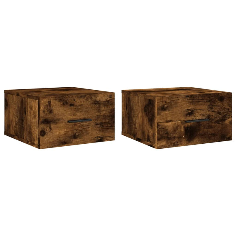 vidaXL 2 db füstös tölgy színű fali éjjeliszekrény 35 x 35 x 20 cm
