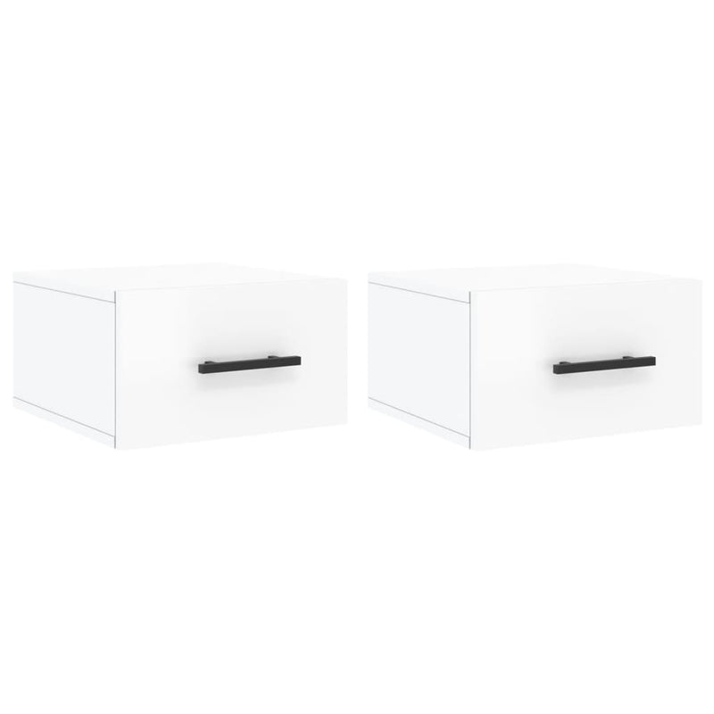 vidaXL 2 db magasfényű fehér fali éjjeliszekrény 35x35x20 cm