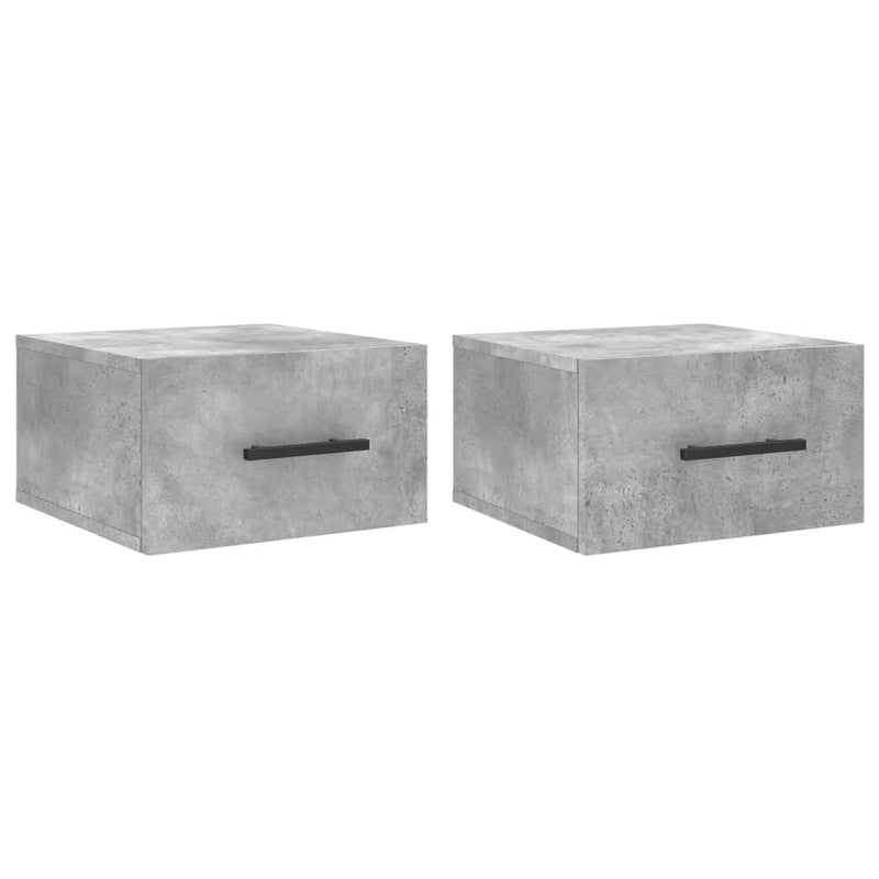 vidaXL 2 db betonszürke falra szerelhető éjjeliszekrény 35x35x20 cm