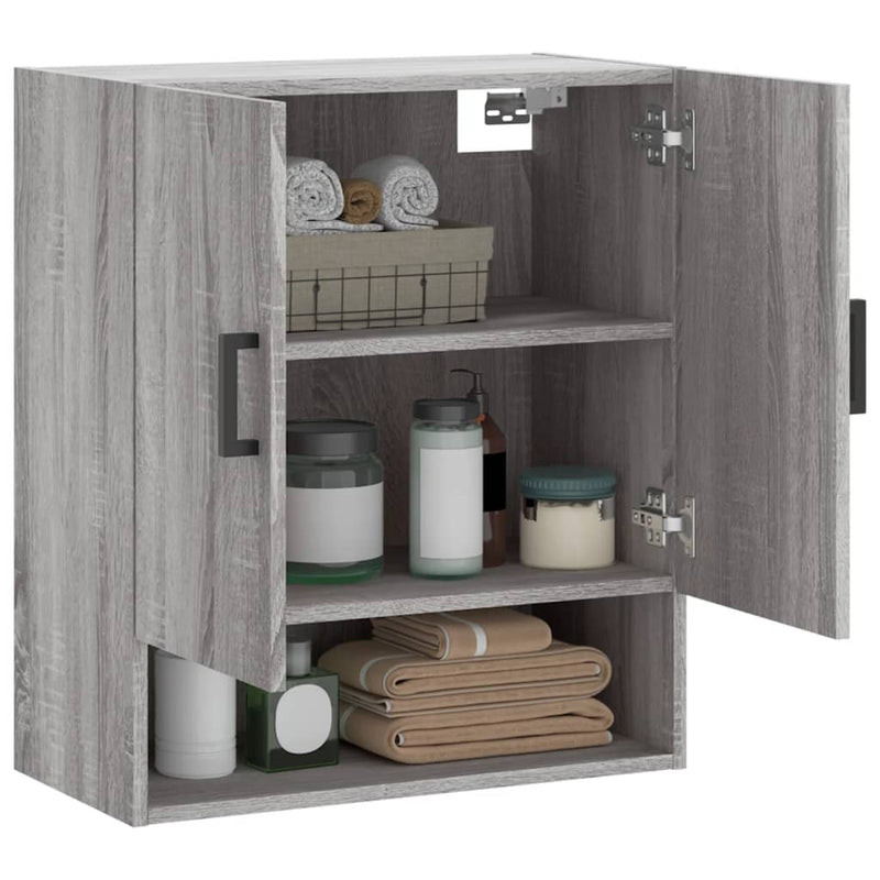 vidaXL szürke sonoma színű szerelt fa faliszekrény 60 x 31 x 70 cm
