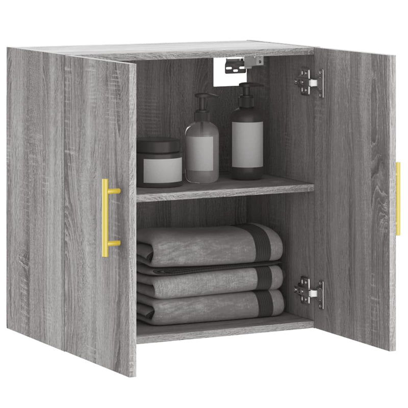 vidaXL szürke sonoma színű szerelt fa faliszekrény 60 x 31 x 60 cm