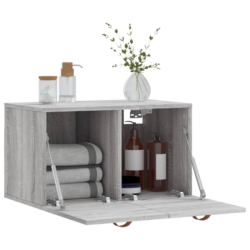 vidaXL szürke sonoma színű szerelt fa faliszekrény 60 x 36,5 x 35 cm