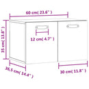 vidaXL szürke sonoma színű szerelt fa faliszekrény 60 x 36,5 x 35 cm