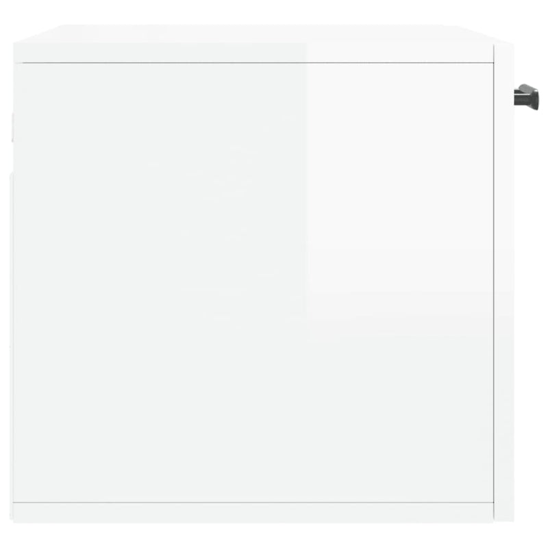 vidaXL magasfényű fehér szerelt fa faliszekrény 60 x 36,5 x 35 cm